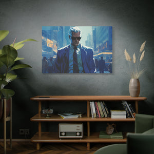 The Executives Journey: Illustrated Cityscape in Bold Shades Canvas Art - MiTo Store