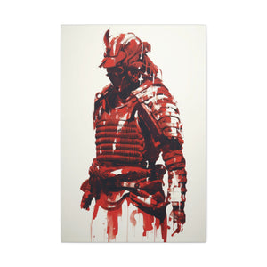 Crimson Warrior: Modern Interpretation of Samurai Valor Canvas Art - MiTo Store
