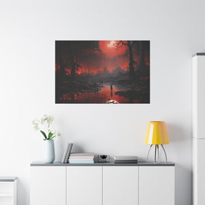 Blood Moon Rising: Journey Through the Cursed Forest Canvas Art - MiTo Store