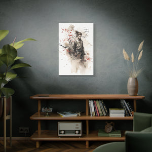 Sakura Warrior: Dynamic Samurai Watercolor Canvas Art - MiTo Store