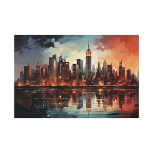 Abstract New York City Sunset Skyline Art - MiTo Store