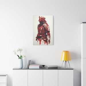 Crimson Warrior: Modern Interpretation of Samurai Valor Canvas Art - MiTo Store