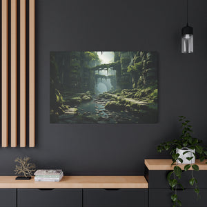 Ancient Sanctuary: The Lost River Ruins Canvas Art - MiTo Store