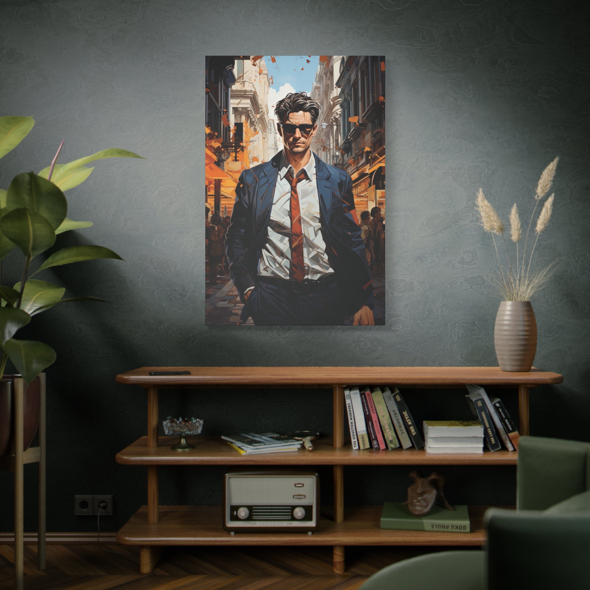 Urban Sophistication: Man in the City Canvas Art - MiTo Store