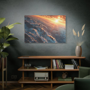Celestial Peaks: Sunrise Over Interstellar Mountains Canvas Art - MiTo Store