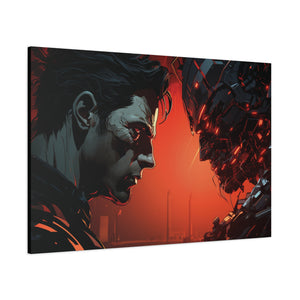 Man Versus Machine: Cybernetic Showdown Comics Canvas Art - MiTo Store