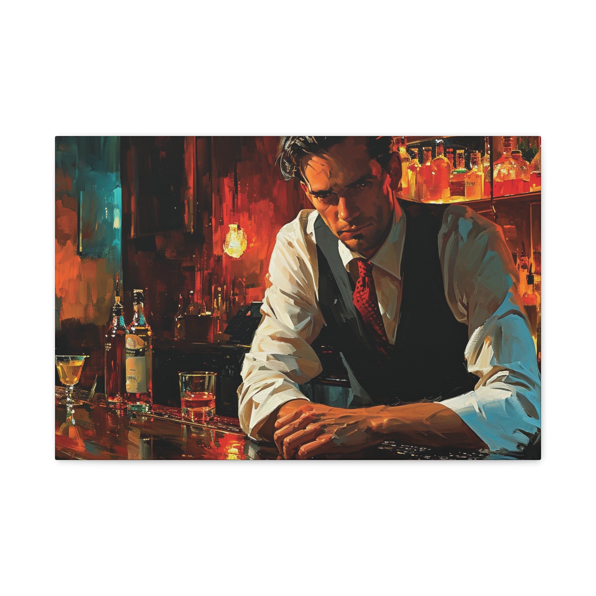 Vintage Bar Scene Canvas Art - MiTo Store