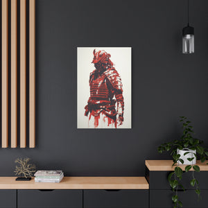 Crimson Warrior: Modern Interpretation of Samurai Valor Canvas Art - MiTo Store