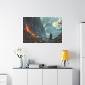 Path of the Brave: A Lone Warrior's Quest to the Mountain's Heart Canvas Art - MiTo Store