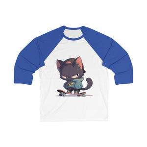 Too Cool for School Cat 3/4 Sleeve Baseball Tee - MiTo Store