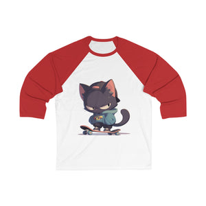 Too Cool for School Cat 3/4 Sleeve Baseball Tee - MiTo Store
