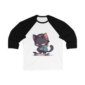 Too Cool for School Cat 3/4 Sleeve Baseball Tee - MiTo Store