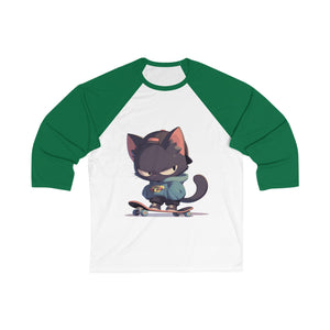 Too Cool for School Cat 3/4 Sleeve Baseball Tee - MiTo Store