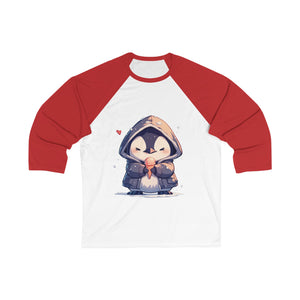 Cute Penguin with Ice Cream 3/4 Sleeve Baseball Tee - MiTo Store