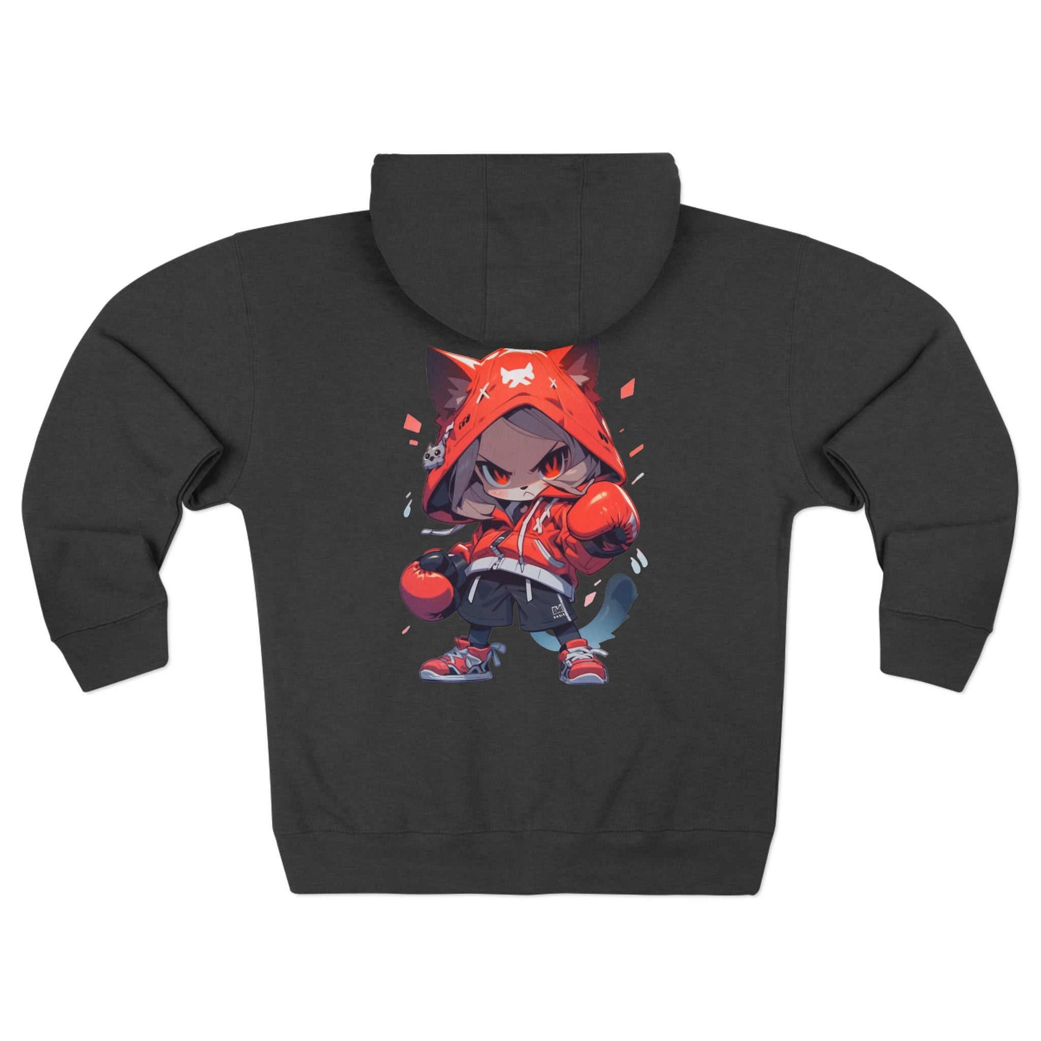 Fierce Boxer Cat Full-Zip Hoodie