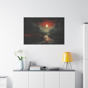 Dusk of Desolation: An Eerie Vista in the Haunted Realm Canvas Art - MiTo Store