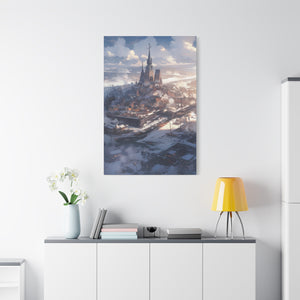 Winter Harbor Town - Idyllic Snowscape Canvas Art - MiTo Store