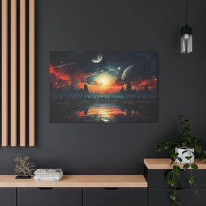 Cosmic Duality: Cityscapes and Stardust Canvas Art - MiTo Store