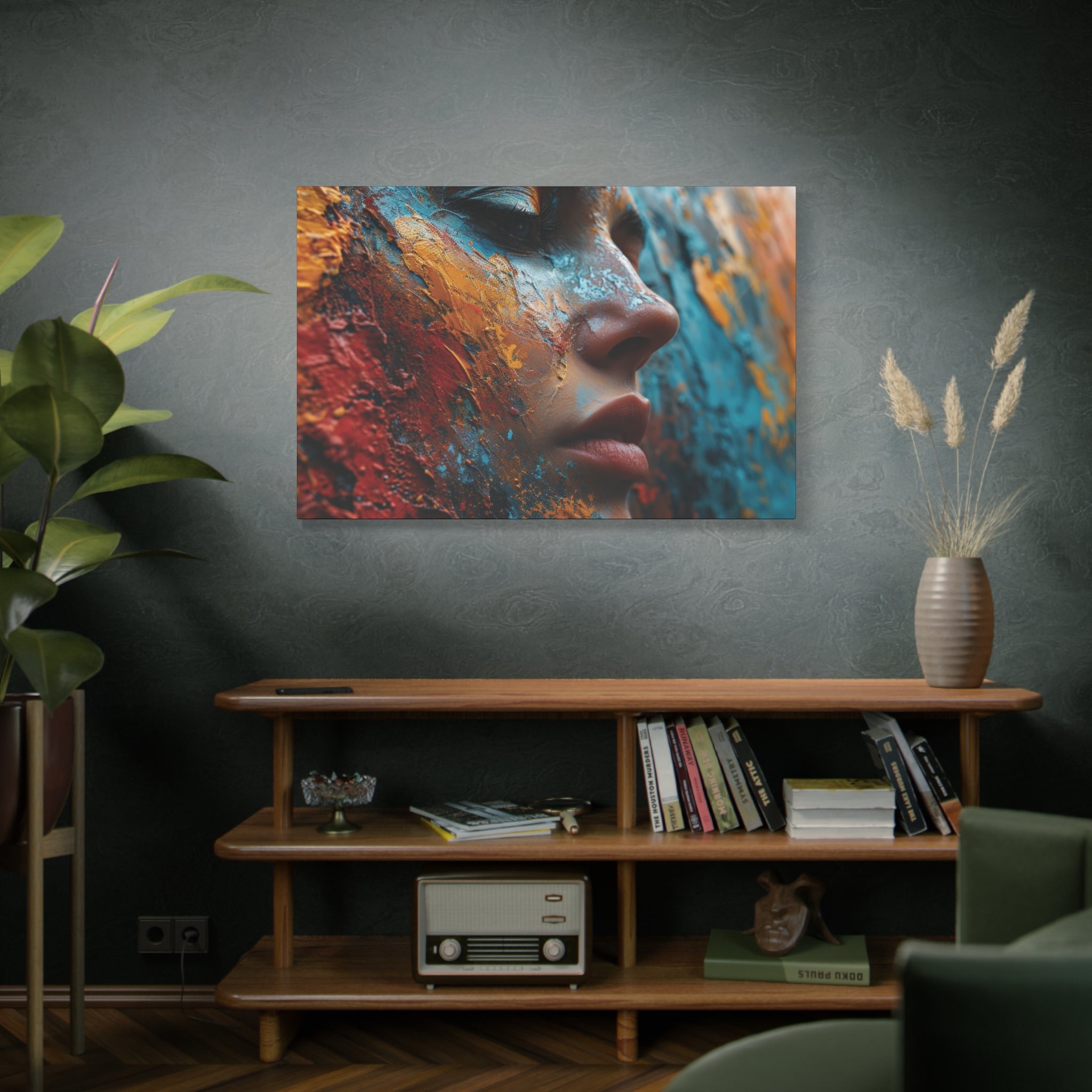 Chromatic Contours: A Portrait in Paint Canvas Art - MiTo Store