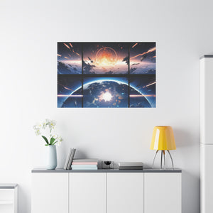 Cosmic Skirmish: Sci-Fi Battle Canvas Art - MiTo Store
