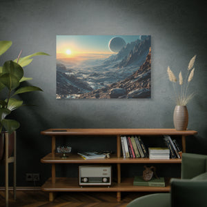 Celestial Dawning: Sunrise Over Extraterrestrial Highlands Canvas Art - MiTo Store