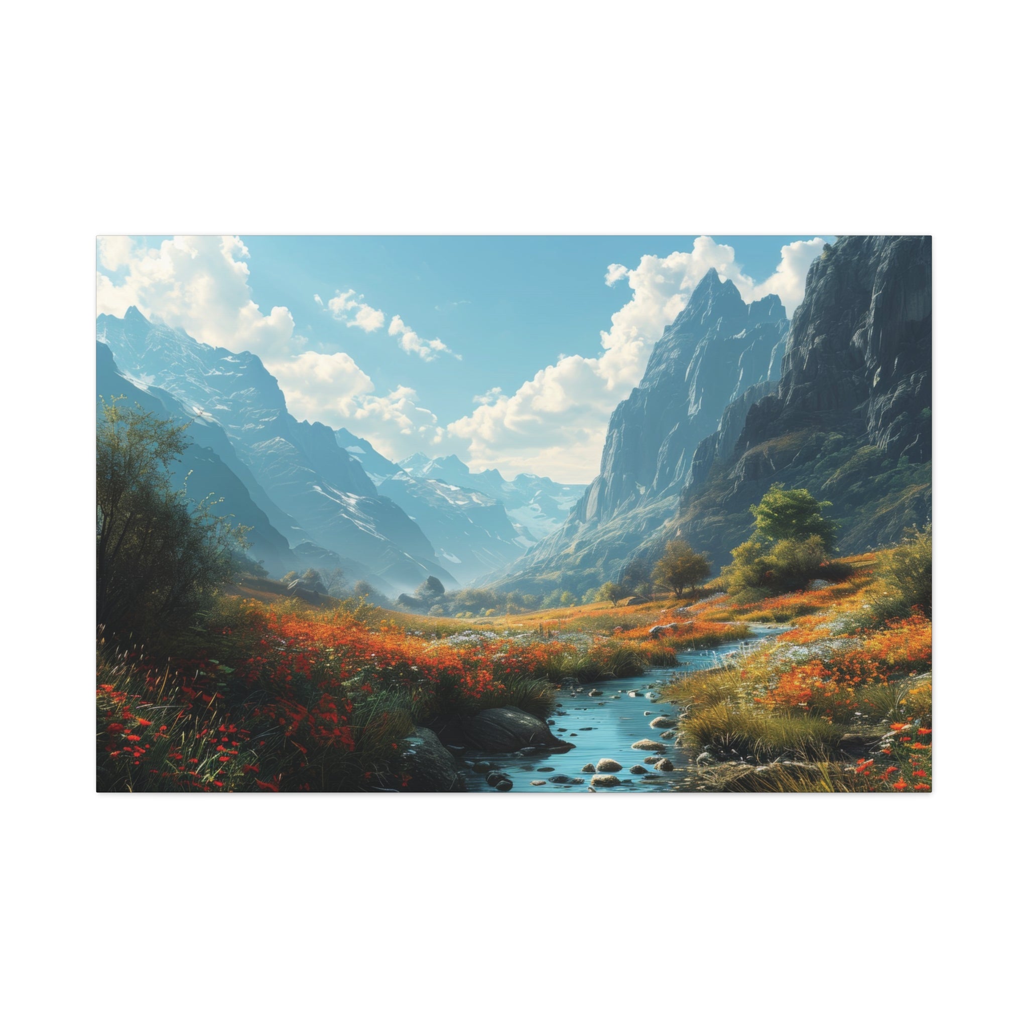 Alpine Bloom: Mountain Meadow Canvas Art - MiTo Store