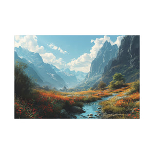 Alpine Bloom: Mountain Meadow Canvas Art - MiTo Store