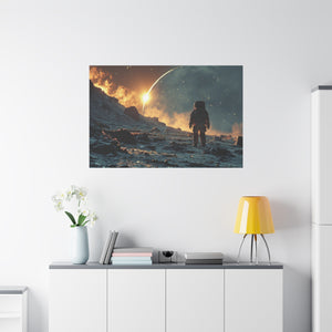 Cosmic Frontier: Astronaut Contemplating a Starlit Horizon Canvas Art - MiTo Store