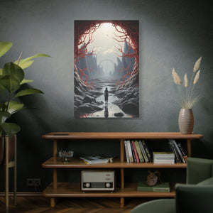 Veil of Mystery Crimson Gateway Canvas Art - MiTo Store
