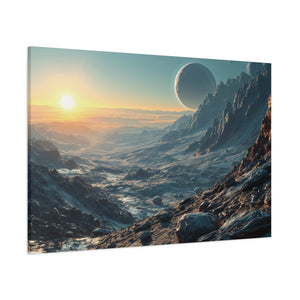 Celestial Dawning: Sunrise Over Extraterrestrial Highlands Canvas Art - MiTo Store