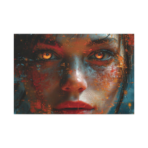 Cyberpunk Visionary: A Gaze into the Digital Maelstrom Canvas Art - MiTo Store