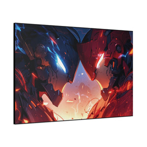 Mechanical Titans: Epic Robotic Duel Comics Canvas Art - MiTo Store