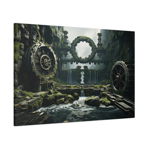 Chronogate Falls: Timeless Mechanisms Canvas Art - MiTo Store