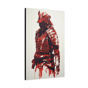Crimson Warrior: Modern Interpretation of Samurai Valor Canvas Art - MiTo Store
