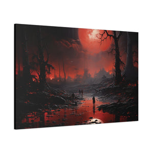 Blood Moon Rising: Journey Through the Cursed Forest Canvas Art - MiTo Store