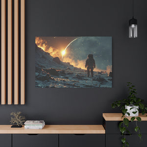 Cosmic Frontier: Astronaut Contemplating a Starlit Horizon Canvas Art - MiTo Store