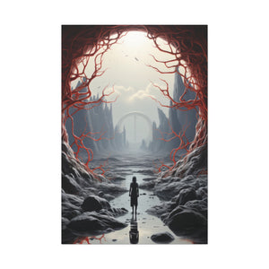 Veil of Mystery Crimson Gateway Canvas Art - MiTo Store