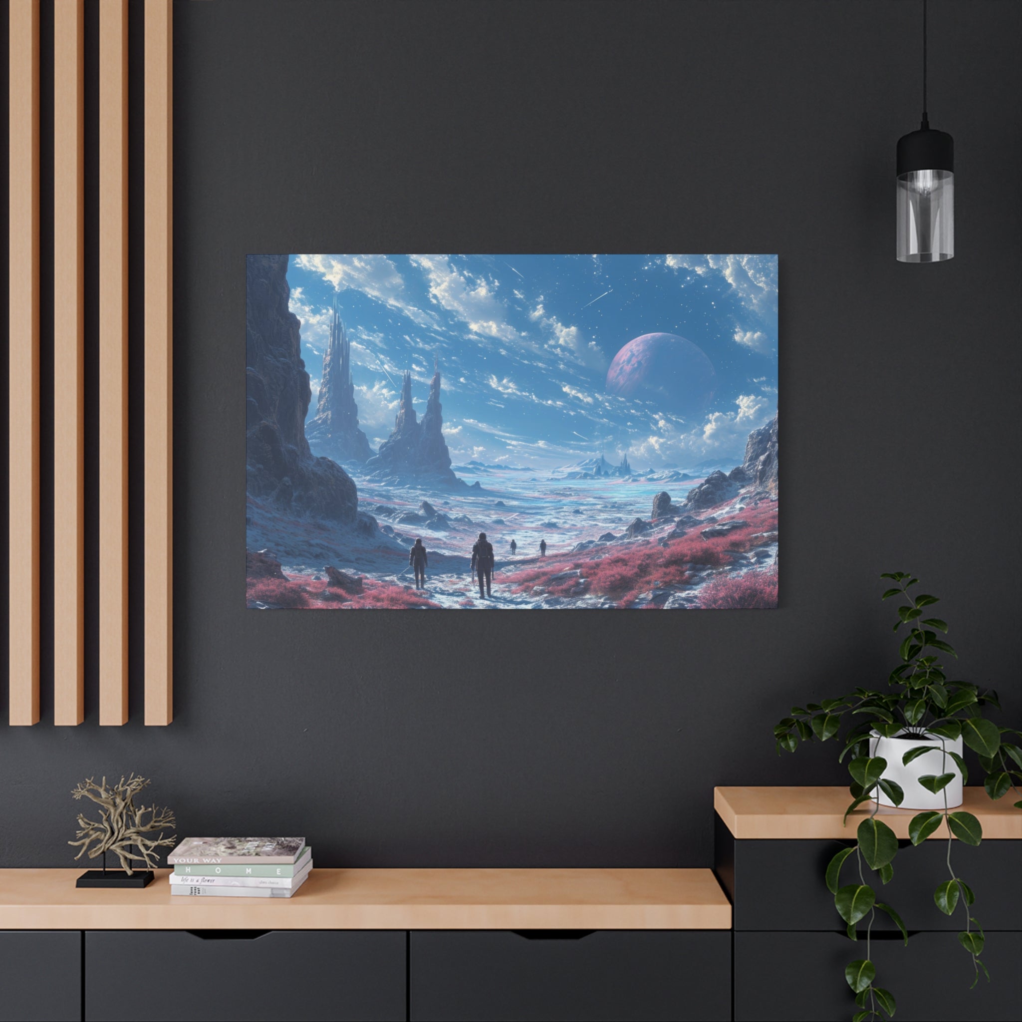 Xenoworlds: The Crimson Flora Frontier Canvas Art - MiTo Store