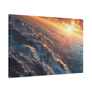 Celestial Peaks: Sunrise Over Interstellar Mountains Canvas Art - MiTo Store