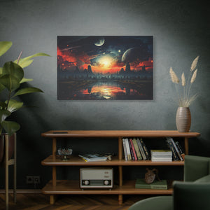 Cosmic Duality: Cityscapes and Stardust Canvas Art - MiTo Store