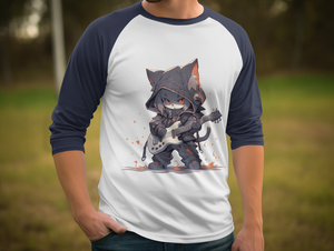 Rockstar Cat 3/4 Sleeve Baseball Tee - MiTo Store