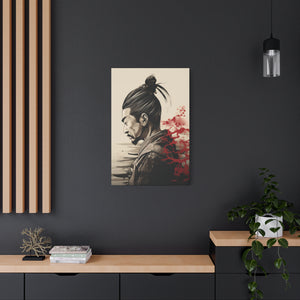 Samurai Introspection: Ink and Blood Canvas Art - MiTo Store
