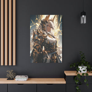 Majestic Lightning Warrior: Fantasy Armor Design Canvas Art - MiTo Store