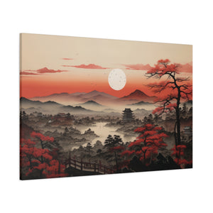 Kyoto Serenity: Sunrise over Sakura Canvas Art - MiTo Store