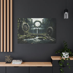 Chronogate Falls: Timeless Mechanisms Canvas Art - MiTo Store