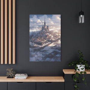 Winter Harbor Town - Idyllic Snowscape Canvas Art - MiTo Store