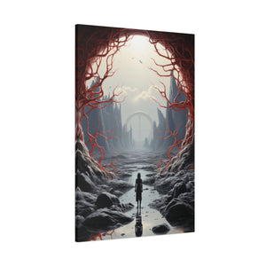 Veil of Mystery Crimson Gateway Canvas Art - MiTo Store