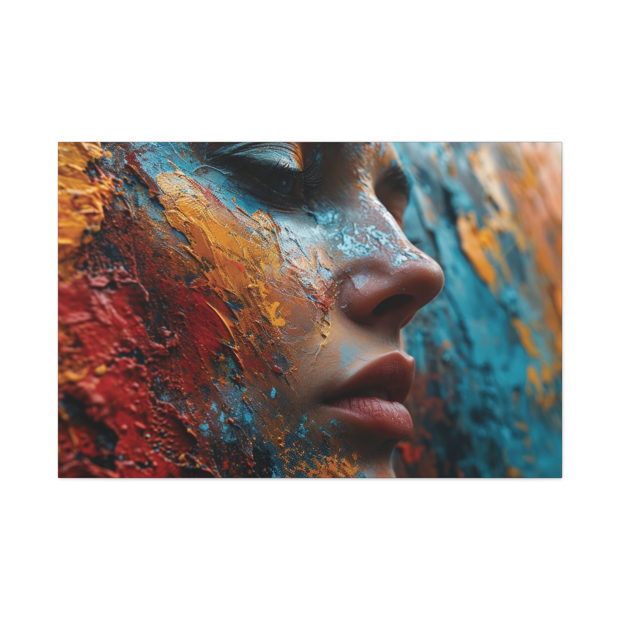 Chromatic Contours: A Portrait in Paint Canvas Art - MiTo Store