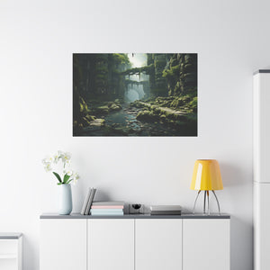 Ancient Sanctuary: The Lost River Ruins Canvas Art - MiTo Store