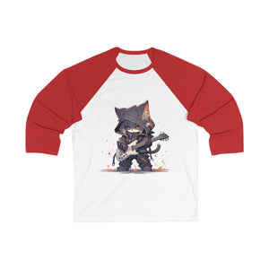 Rockstar Cat 3/4 Sleeve Baseball Tee - MiTo Store